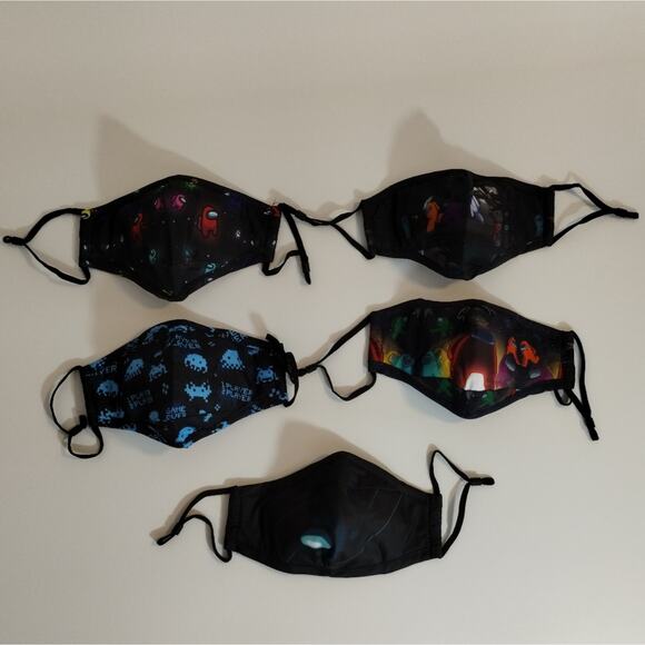 A Among Us Little Kids Boys 5 Count Nose Bridge Strip Adjustable Face Mask New - Picture 4 of 10